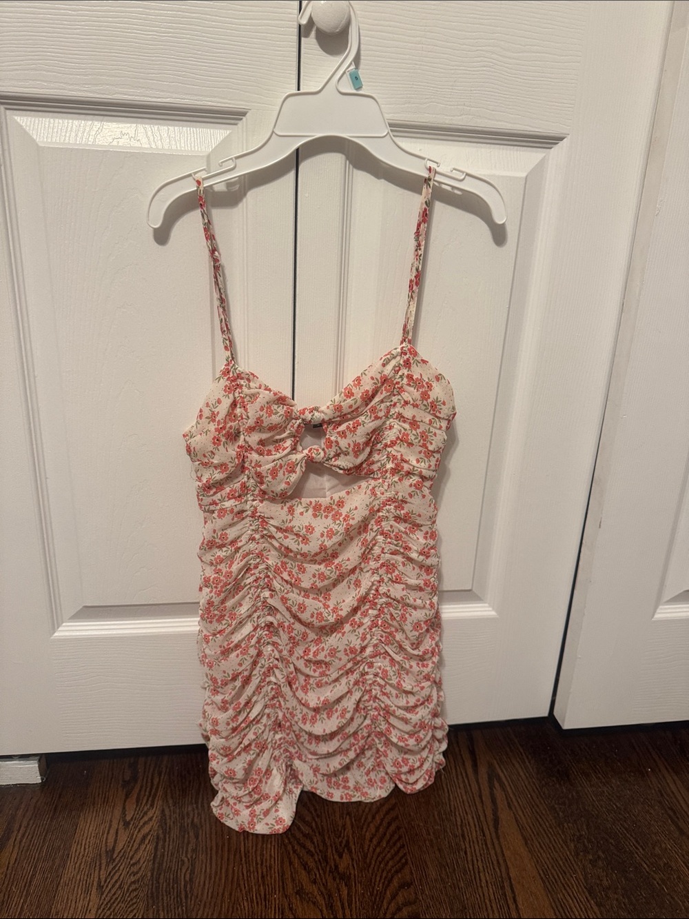 Papermoon Cream Floral Ruched Camisole Dress